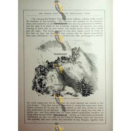 Winter Adventure On The Simplon, Switzerland, Book Illustration (Print), c1890