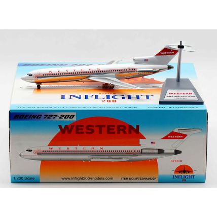 INFLIGHT 200 IF722WA0920P 1/200 WESTERN AIRLINES B727-247 N2801W POLISHED W/STD