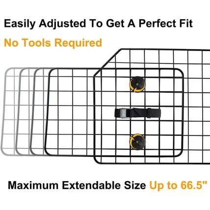 38-66.5 Inches Dog Car Barrier for Suvs, Van, Vehicles, Adjustable Large Pet Bar