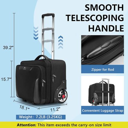 MATEIN Rolling Laptop Bag, Mens Large Briefcase with Big Wheels Fits 17.3 Inch N