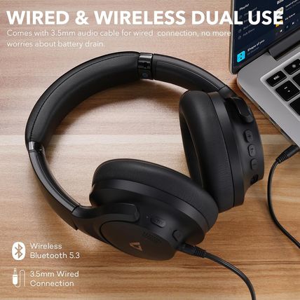 1Mii Y8 Noise Cancelling Headphones, Wireless LDAC Hi-Res Audio, 75H Battery Lif