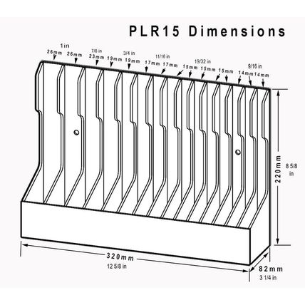 Pliersrack PLR15 Plier Organizer - Sturdy Plastic 15 Pliers Holder for Tool Box
