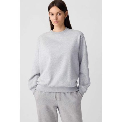 Light Grey Plain Drop Shoulder Crewneck Pullover Sweatshirt