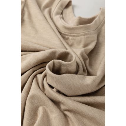 Parchment Solid Color Ruched Puff Sleeve T Shirt