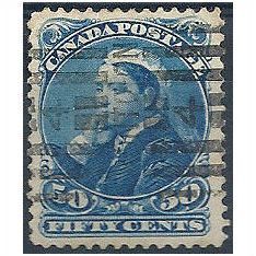 Canada 1893 SG116 50c Blue Good Used.