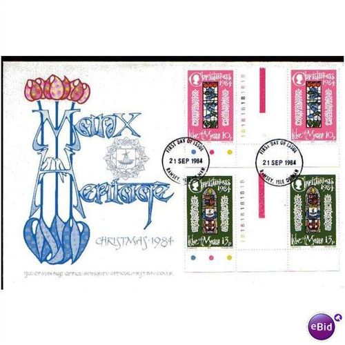 1984 ' CHRISTMAS STAINED-GLASS WINDOWS ' FDC ( EBID305 )