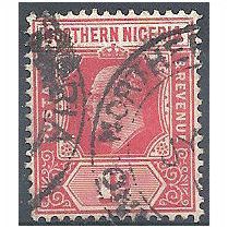 Northern Nigeria 1910 SG29 1d Carmine Good/Fine Used..