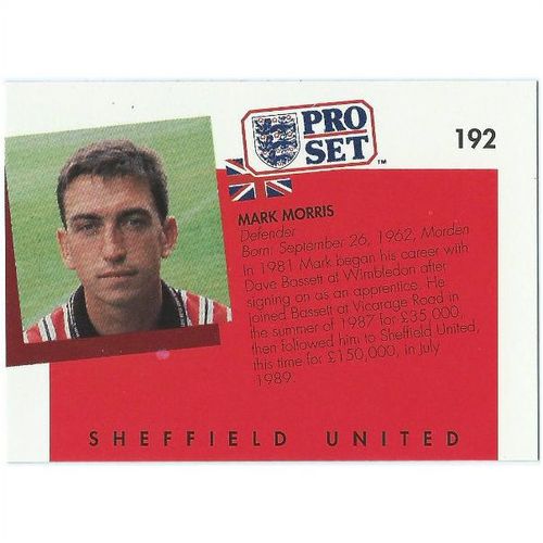 1990/1991 Pro Set Footbal - #192 - Mark Morris