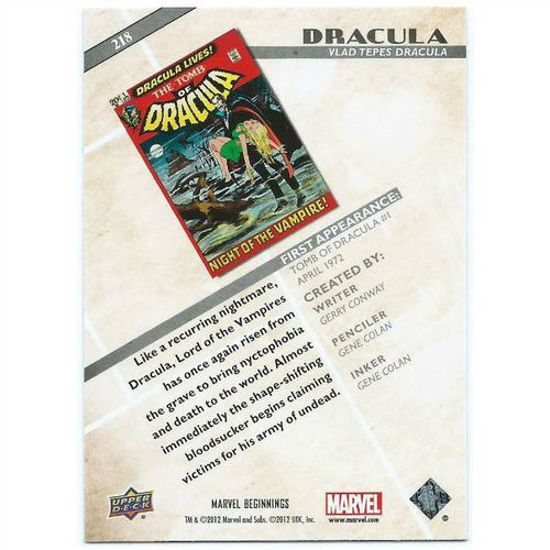 2012 Marvel Beginnings 2 - #218 - Dracula