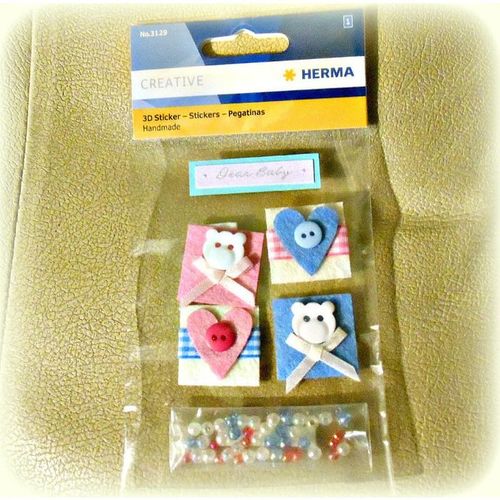 Herma 3D handmade Stickers Teddy Bear Pack of 5 for cardmaking scrapbooks gifts
