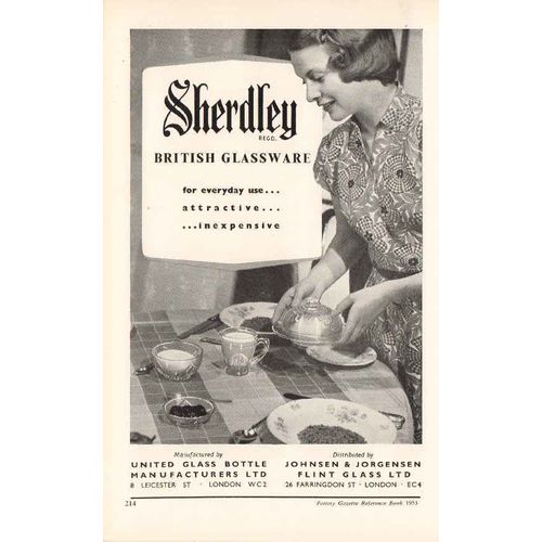 united glass bottle mfr ltd 1953 johnsen jorgensen sherdley vintage ad