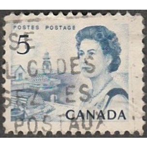 Canada 1967-73 5c Value. Blue. Good Fine