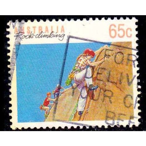 Australia 1990 Sport Rock Climbing 65c Used Stamp.