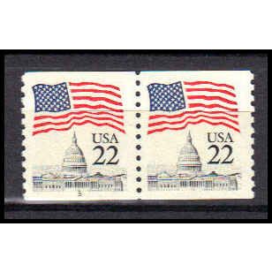 2115a 22c U.S. Flag Very Fine MNH CNP Left 5 PA0587