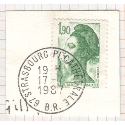 France 1987 - Strasbourg postmarked 1.90f Liberté - used