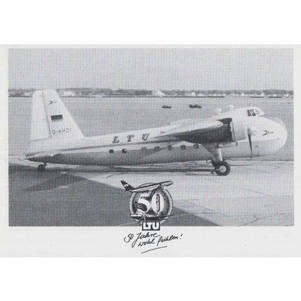Bristol Type 170 Freighter Plane LTU Airlines Rare Anniversary Postcard