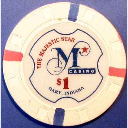 Majestic Star. $1 Casino Chip. Gary, IN. Y19.