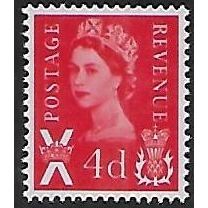 SG S10 (**): 4d. bright vermilion Scotland Regional Stamp: Queen Elizabeth II.