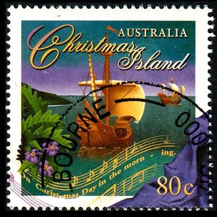 Christmas Island 1996 Christmas 80c Used Stamp Boats