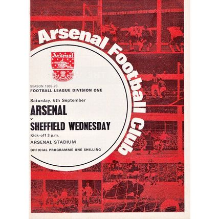ARSENAL v SHEFFIELD WEDNESDAY LEAGUE DIVISION ONE 1969/70