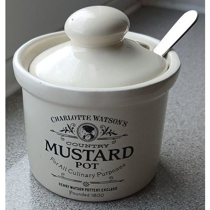 Charlotte Watson Mustard Pot with Spoon, empty, Retro, country style