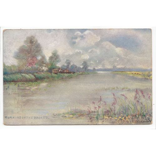 Morning on the Broads 1906 The Norfolk Broads Series Art Postcard
