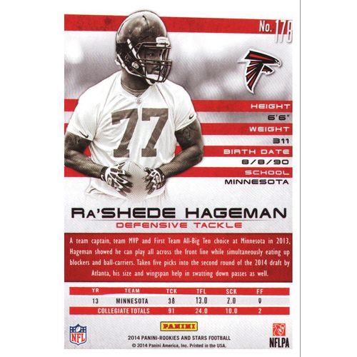 2014 Football Rookies & Stars Ra"Shede Hageman-ROOKIE