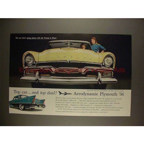 1956 Plymouth Belvedere Convertible Ad, Top Car Deal!!