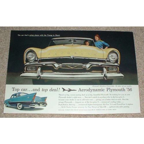 1956 Plymouth Belvedere Convertible Car Ad!!!