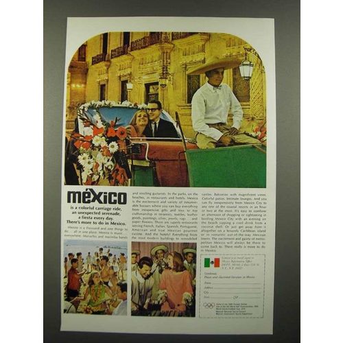 1967 Mexico Tourism Ad - A Colorful Carriage Ride