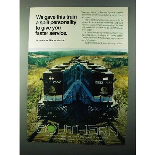 1971 Southern Railway Ad - Split Personality