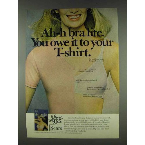 1978 Sears Ah-h Bra Lite Ad - Owe Your T-Shirt