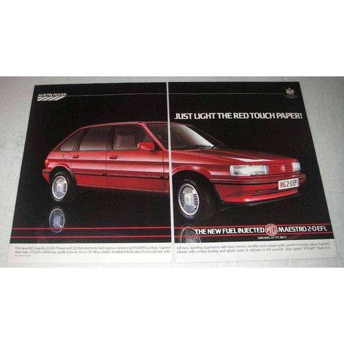 1984 MG Maestro 2.0 Efi Car Ad - Light Red Touch Paper