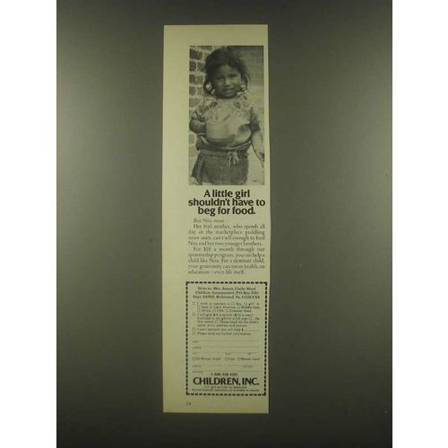 1985 Children, Inc. Ad - Girl Shouldn't Have to Beg