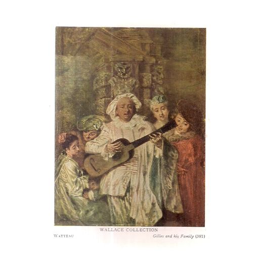 GILLES AND HIS FAMILY by Watteau unused vintage postcard Wallace collection =