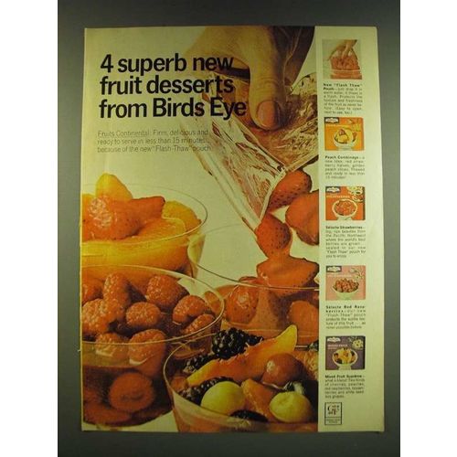 1966 Birds Eye Fruit Ad - 4 superb new fruit desserts from Birds Eye