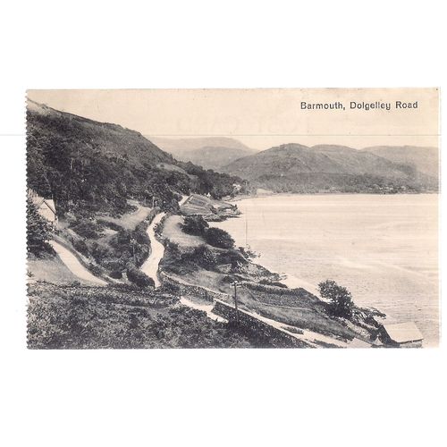DOLGELLEY ROAD, BARMOUTH, SNOWDONIA, WALES unused antique postcard =
