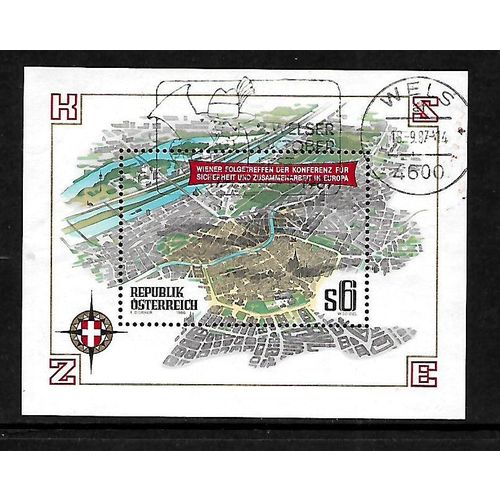 AUSTRIA 1986 EUROPEAN CONFERENCE FOR SECURITY 6s MIN SHEET FINE USED