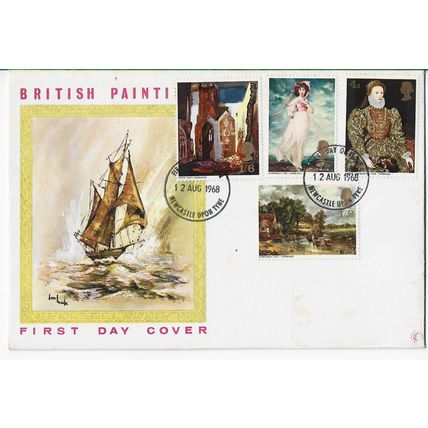 GB 1968 British Paintings set FDC Newcastle pm