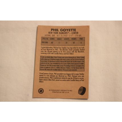 Phil Goyette 1995 Parkhurst '66-'67 NO. 99