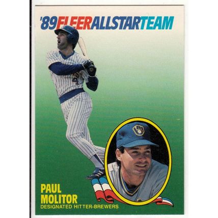 1989 Fleer All Star Team insert baseball card #8 Paul Molitor