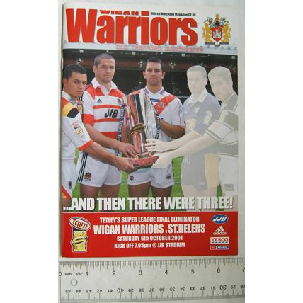 2001 programme Wigan Warriors v. St. Helens, Super League Final Eliminator