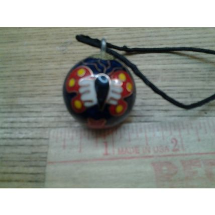 Butterfly Glass Pendant Necklace