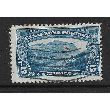 USA CANAL ZONE 1928 5c BLUE PANAMA CANAL UNDER CONSTRUCTION SG109 FINE USED#2