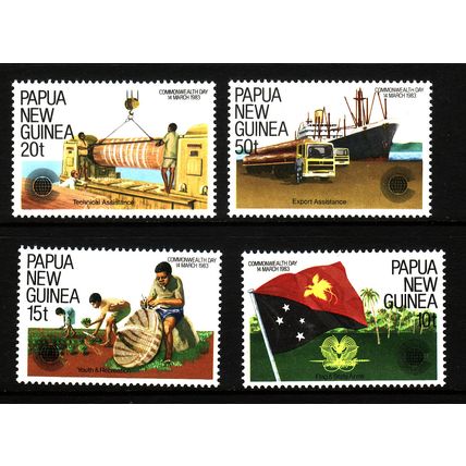 PAPUA NEW GUINEA 1983 COMMONWEALTH DAY SG 464 / 467 SET 4 VALS UM MINT #3