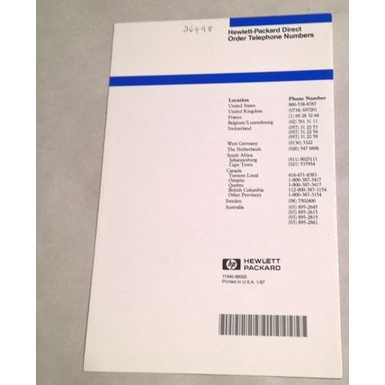 Hewlett Pasckard 17440A Graphics Enhancement Cartridge