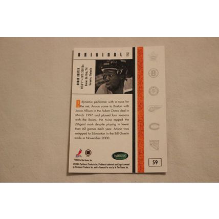 Anson Carter 2003/04 Parkhurst Original 6 THE NATIONAL CLEVELAND NO. 59 05/10