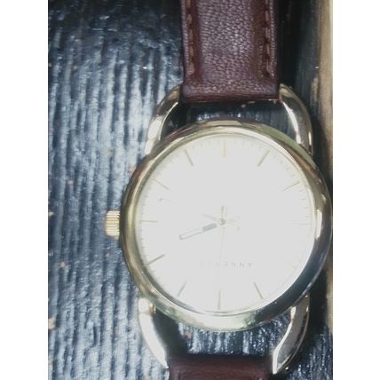 Anne Klein 10/9926 Genuine Leather Quartz Analog Watch