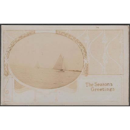 Season's Greetings, Christmas, Sailing Boats, c.1905-10 - RP Postcard