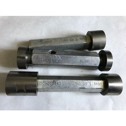 lot 3 THE PIPE MACHINER GO NO GO PLUG GAGE 1.3440 1.3450 1.385 1.390 1.3470,AD